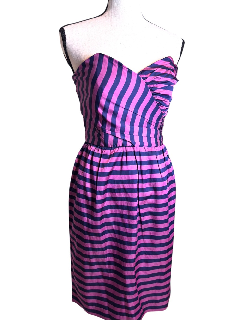 Anthropologie Corey Lynn Calter On the Fold striped silk blend strapless dress 4